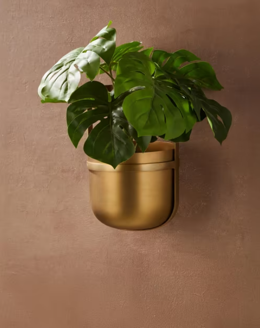Brass Hans Metal Wall Planter