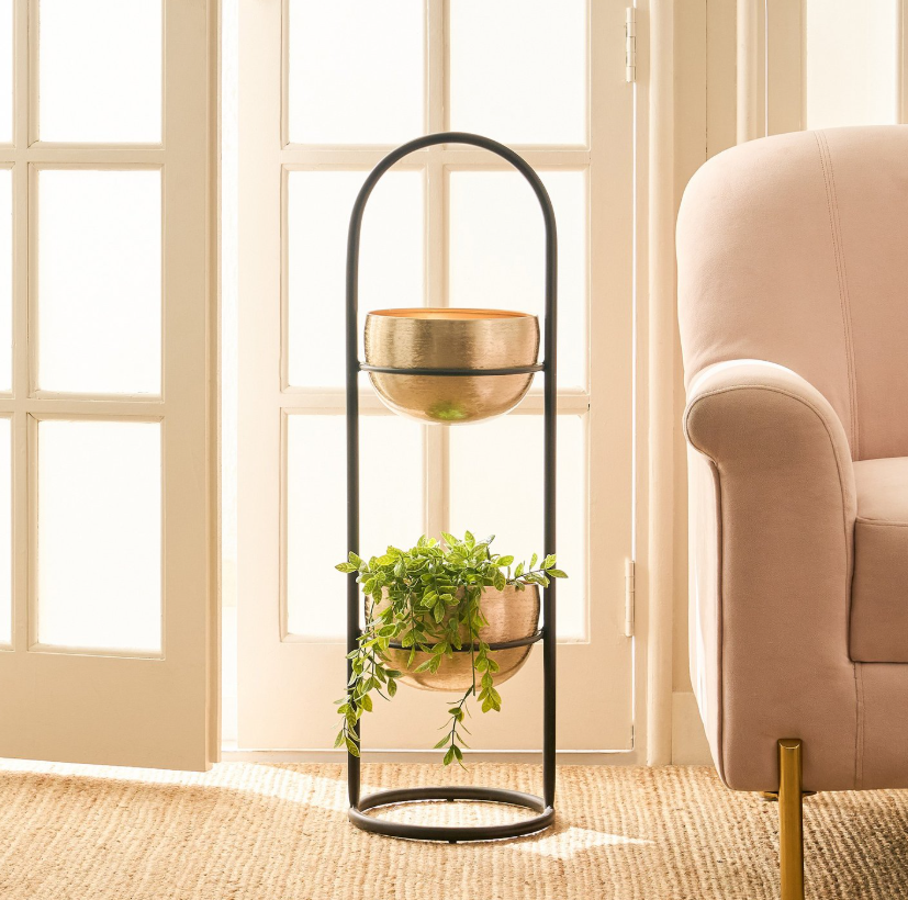 Gardenia Mirage Metal 2-Tier Floor Planter