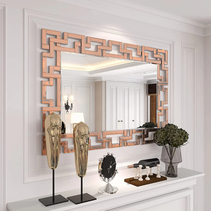 Art Deco RoseGold Modern Mirror