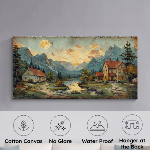 Countryside Charm Cottage Wall Painting