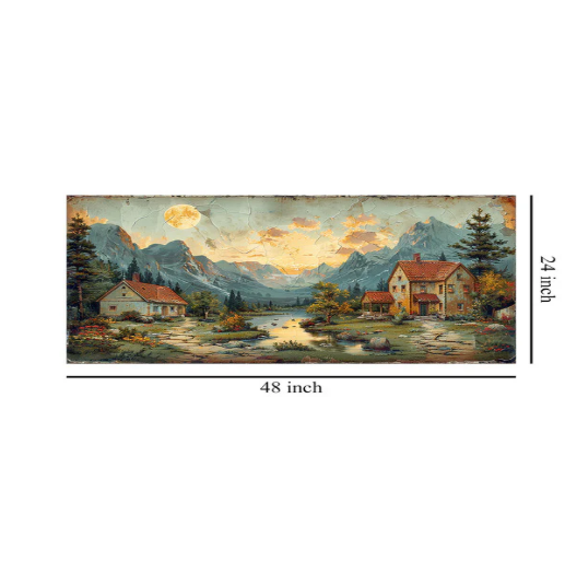 Countryside Charm Cottage Wall Painting