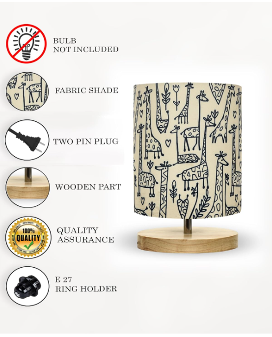 HOMESAKE Wooden Table Lamp