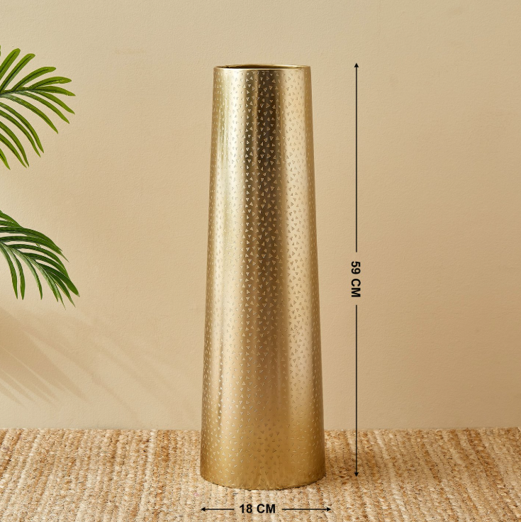 Colossal Athan Metal Etched Vase