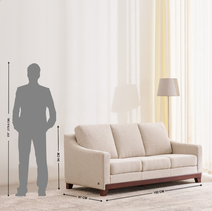 Sylvester Plus Fabric 3-Seater Sofa 