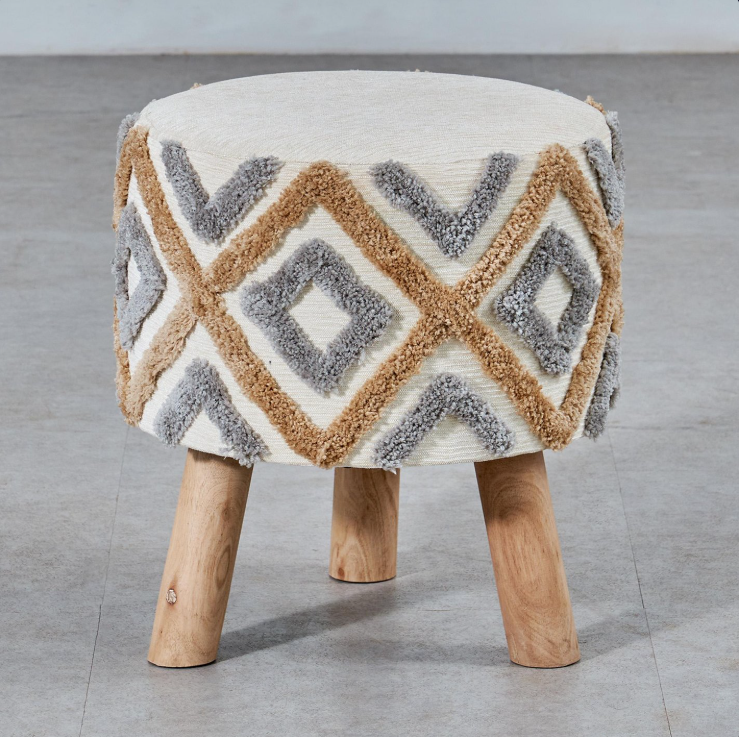 Lotus Fabric Ottoman 