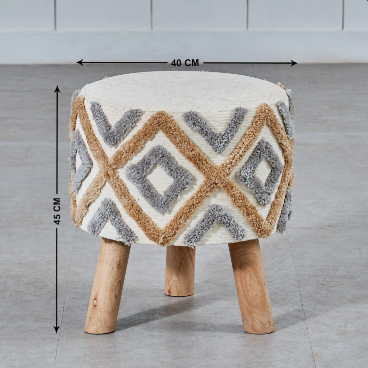 Lotus Fabric Ottoman 