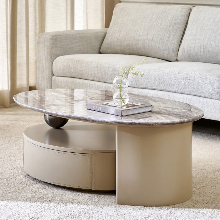 Clair De Lune Faux Marble Top Coffee Table