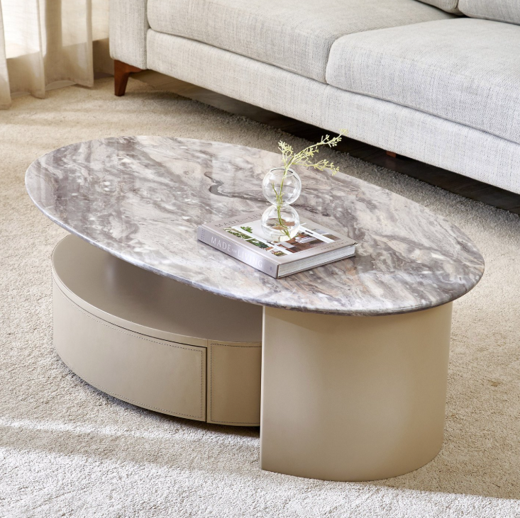 Clair De Lune Faux Marble Top Coffee Table