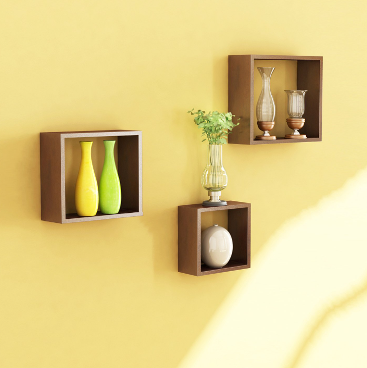 HOME SPARKLE Set of 3 Floating Wall Shelves 
