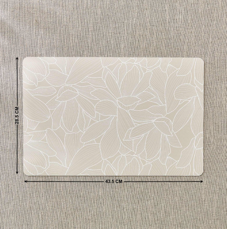 Meadows Theme Set of 6 PVC Floral Print Placemats