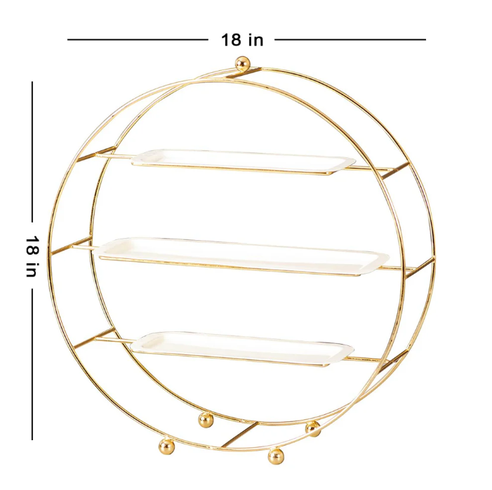 Round Serving platter table top buffet organizer platter stand 