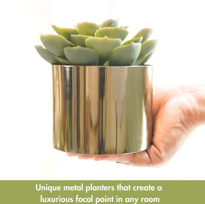 Mini   Table-top   Metal   Planter,   Set   (Pot   Only)