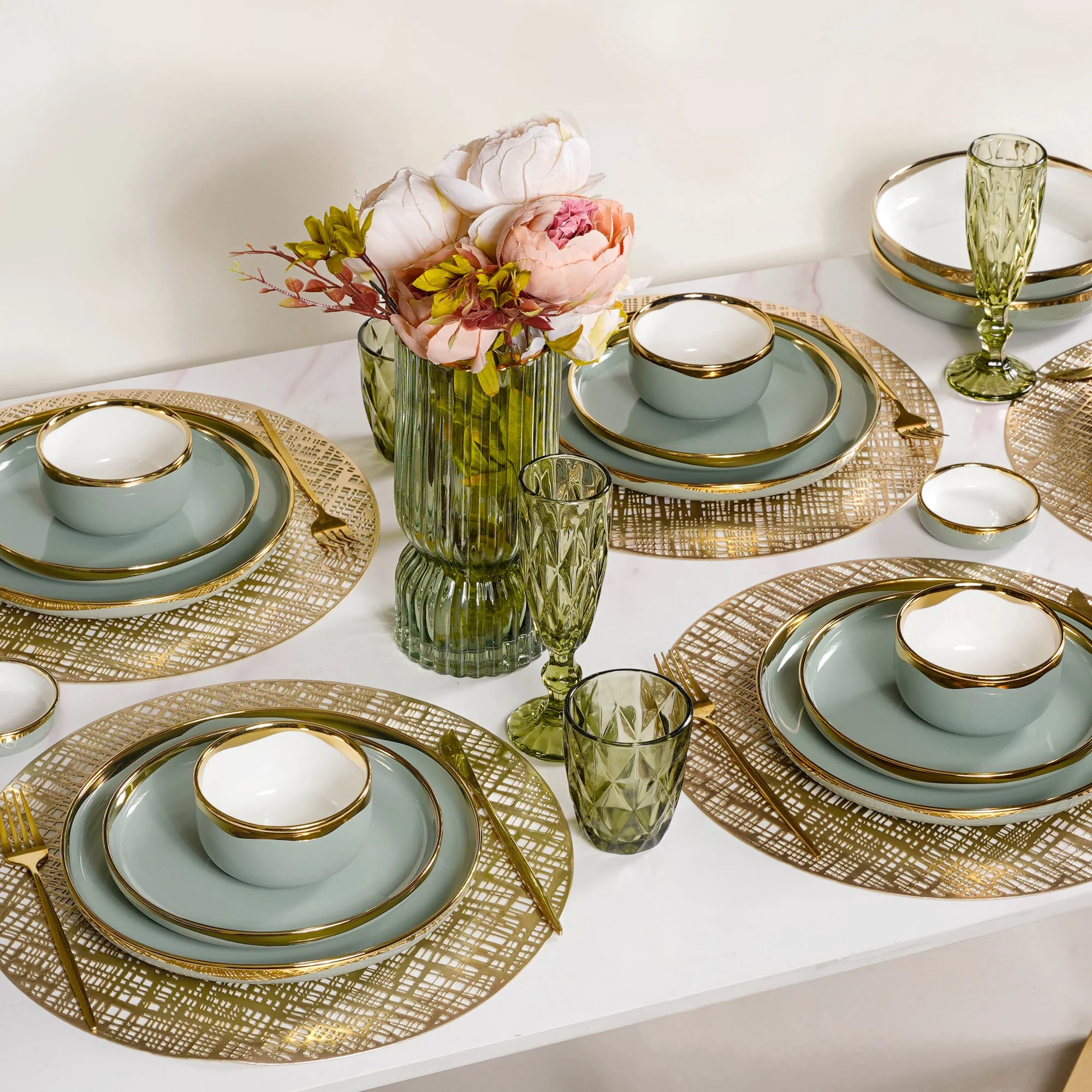 VERA Green 27 Piece Dinner Set